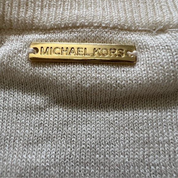 NWT Michael Kors Crewneck Embellished Gen Stone Cream Long Sleeve Knit Sweater M - Picture 11 of 14